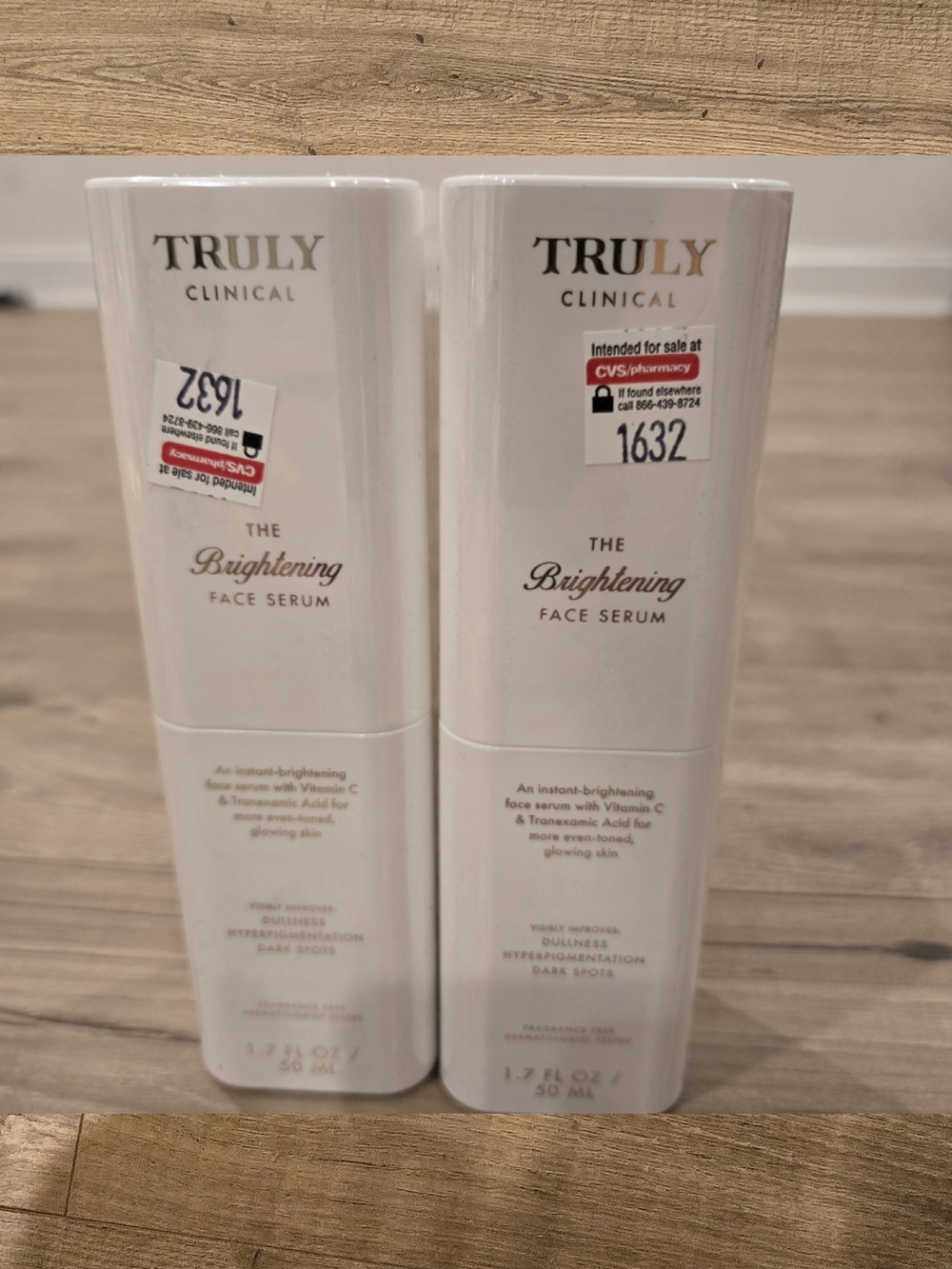 NEW Truly Clinical The Brightening Face Serum Duo (1.7oz x 2) Glass Skin